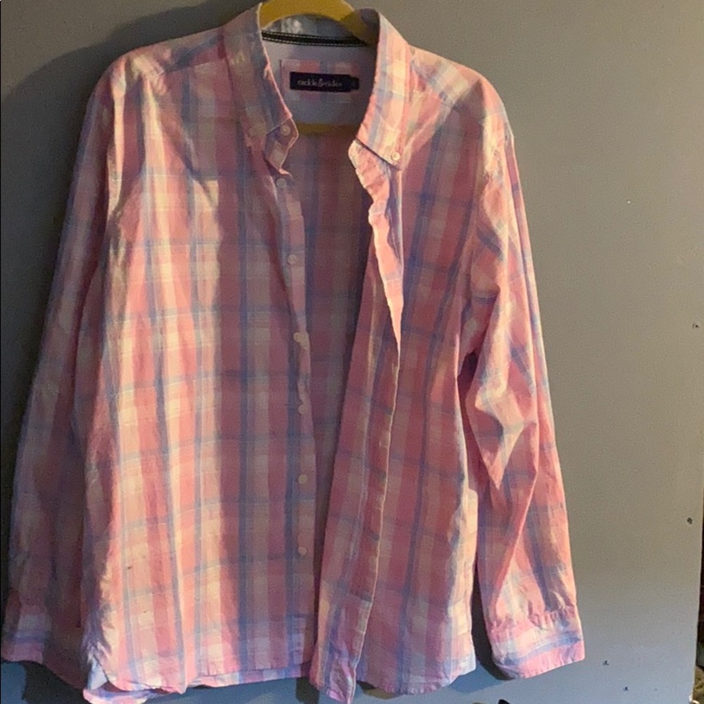 Nice pink and blue plaid shirt xl tackle & tide